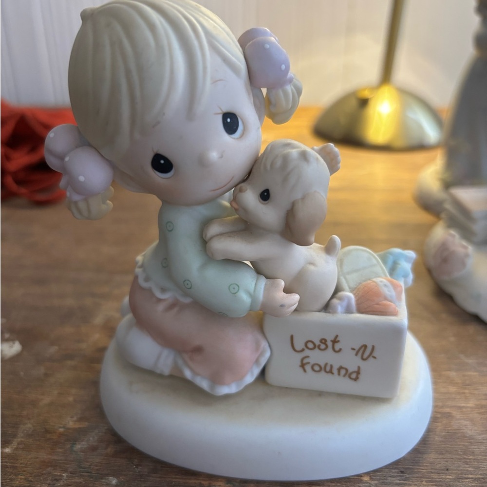 Precious Moments Adorable Girl and Puppy Figurine